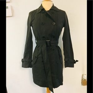 Gap Dark Gray Trench Coat, Size XS